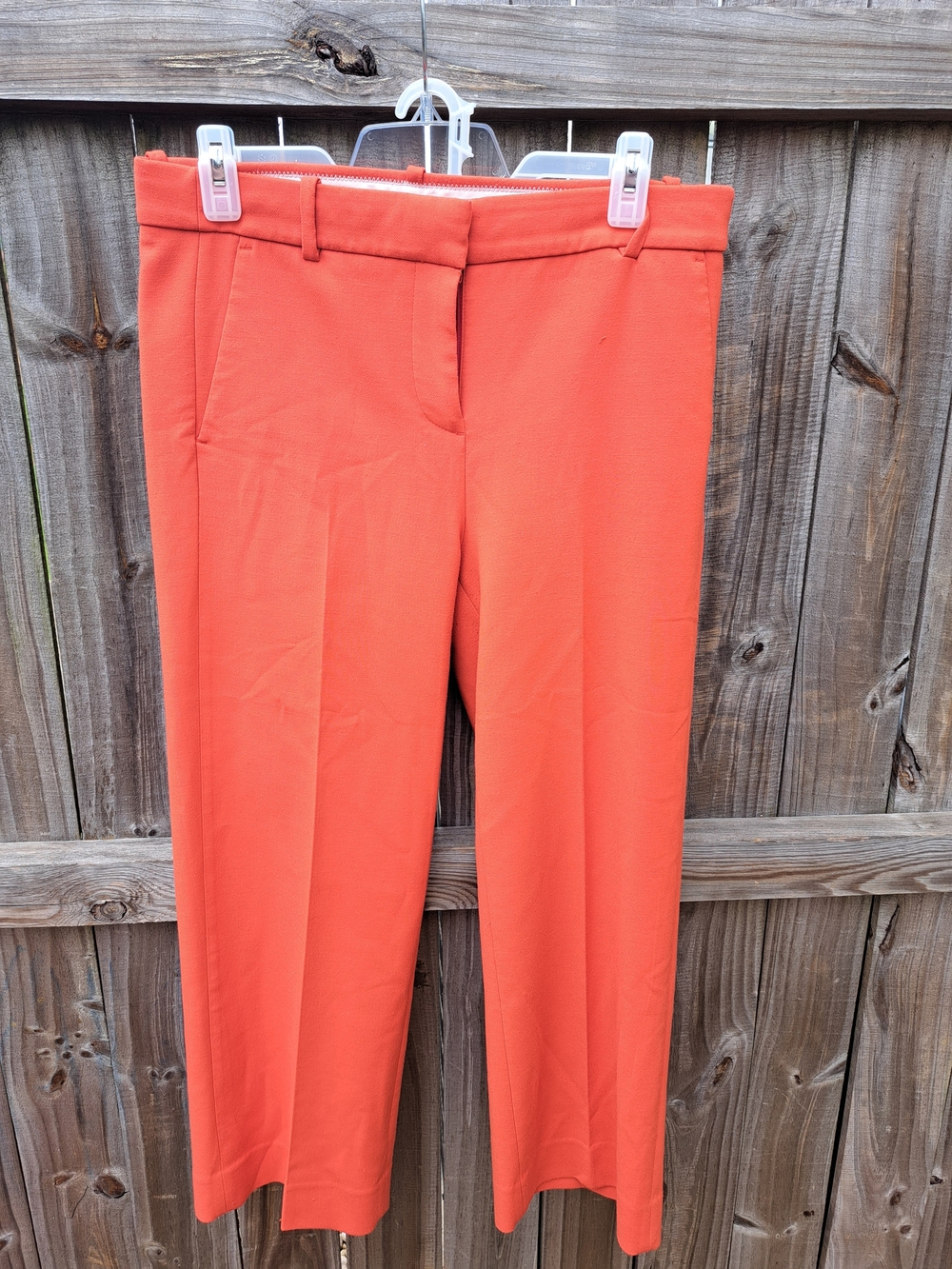 J. Crew Coral-Orange Straight-Leg Dress Pants